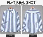 JMIERR Men's Casual Stylish Long Sleeve Button-Down Shirts Striped Dress Shirts Cotton Shirt - Image 7